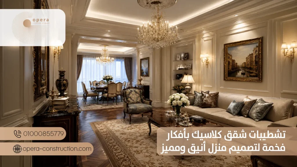 تشطيبات شقق كلاسيك بأفكار فخمة لتصميم منزل أنيق ومميز