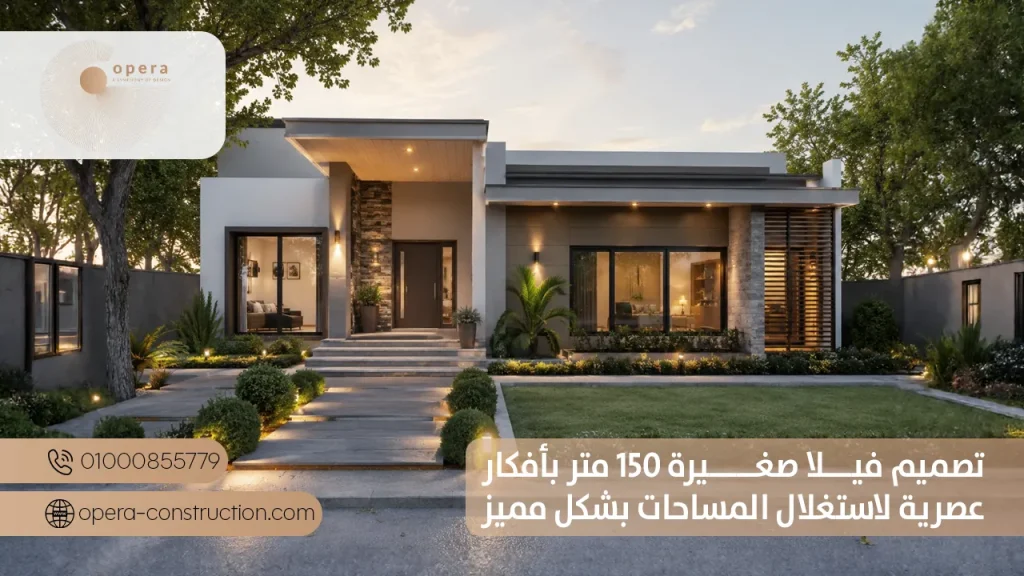 تصميم فيلا صغيرة 150 متر بأفكار عصرية لاستغلال المساحات بشكل مميز