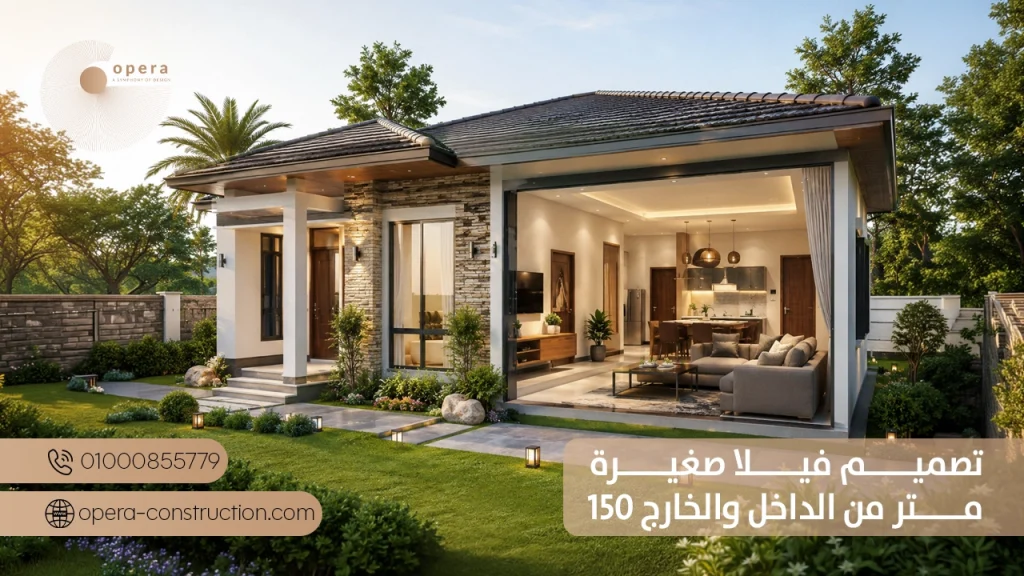 تصميم فيلا صغيرة 150 متر