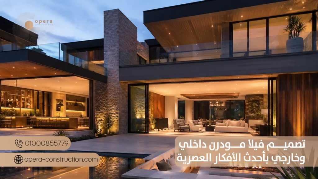 تصميم فيلا مودرن داخلي وخارجي بأحدث الأفكار العصرية