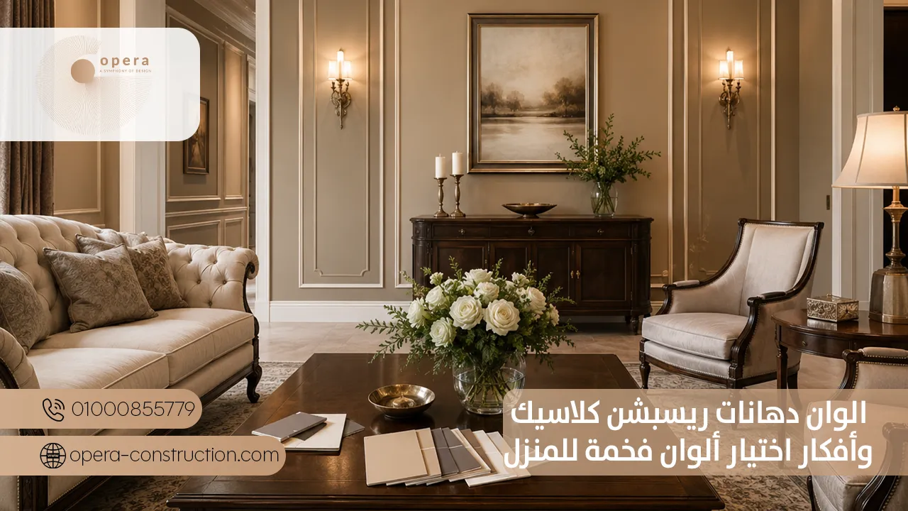 الوان دهانات ريسبشن كلاسيك وأفكار اختيار ألوان فخمة للمنزل