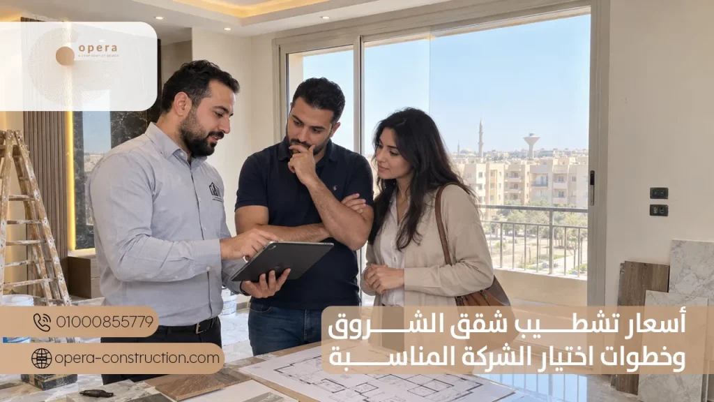أسعار تشطيب شقق الشروق وخطوات اختيار الشركة المناسبة